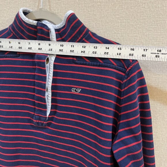 Vineyard Vines 1/4 Botton Pullover Men's  Large Striped Long Sleeve Sweater - Picture 9 of 16